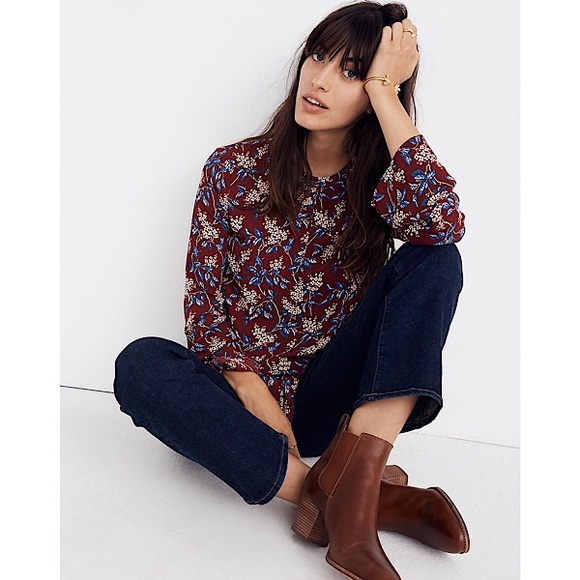 Madewell Bell Sleeve Front-Tie Top - Picture 2 of 14